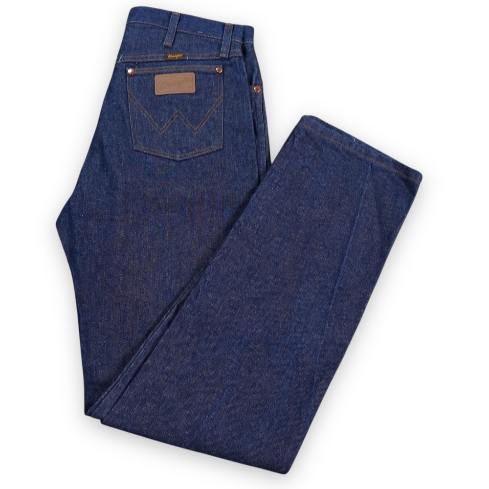 VTG Wrangler Jeans Men 33X34 (32x34) Blue Dark Wash Heavy Stiff 13MWZ Cowboy Cut